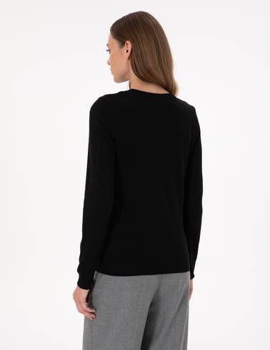 Siyah Slim Fit Basic Kazak