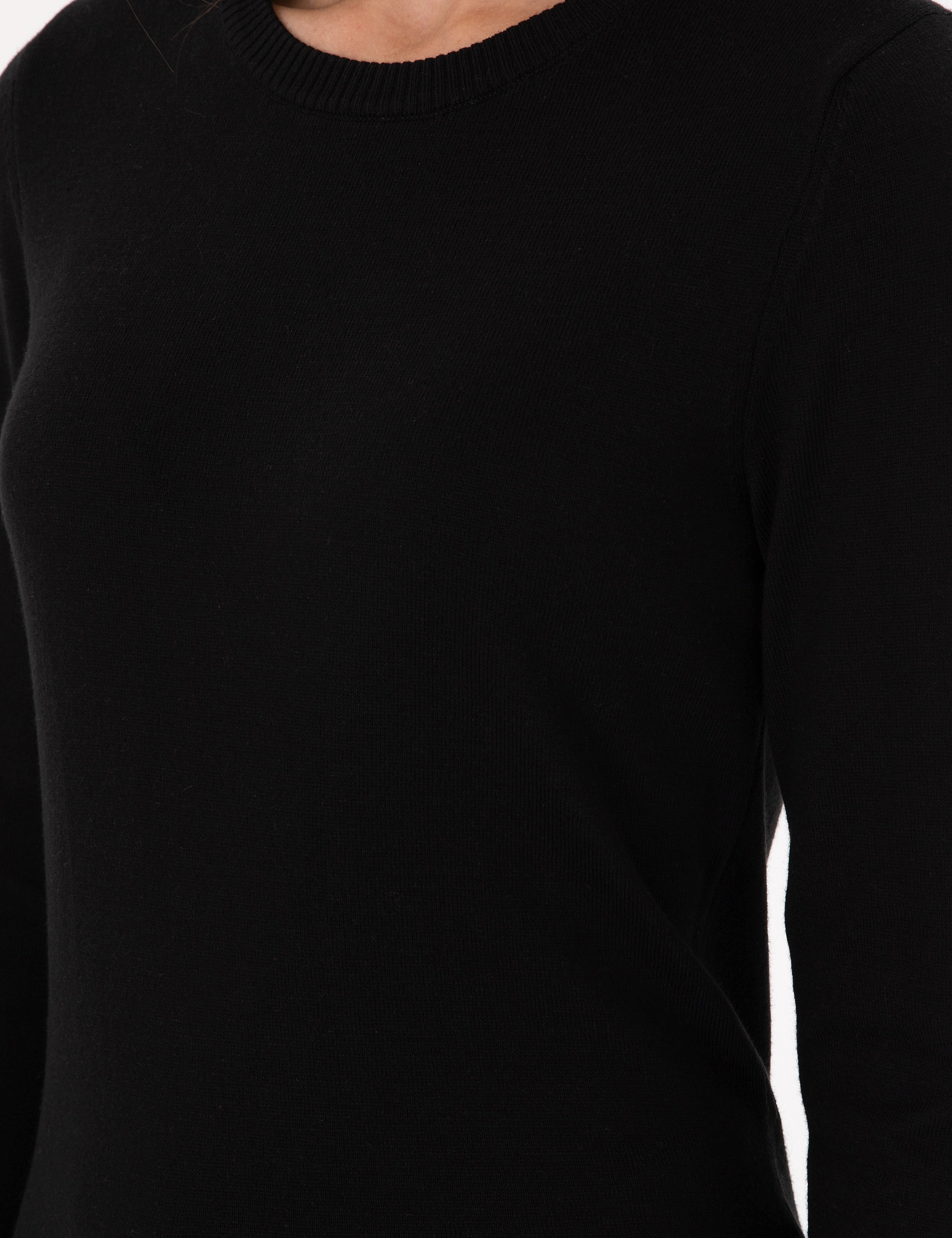 Siyah Slim Fit Basic Kazak
