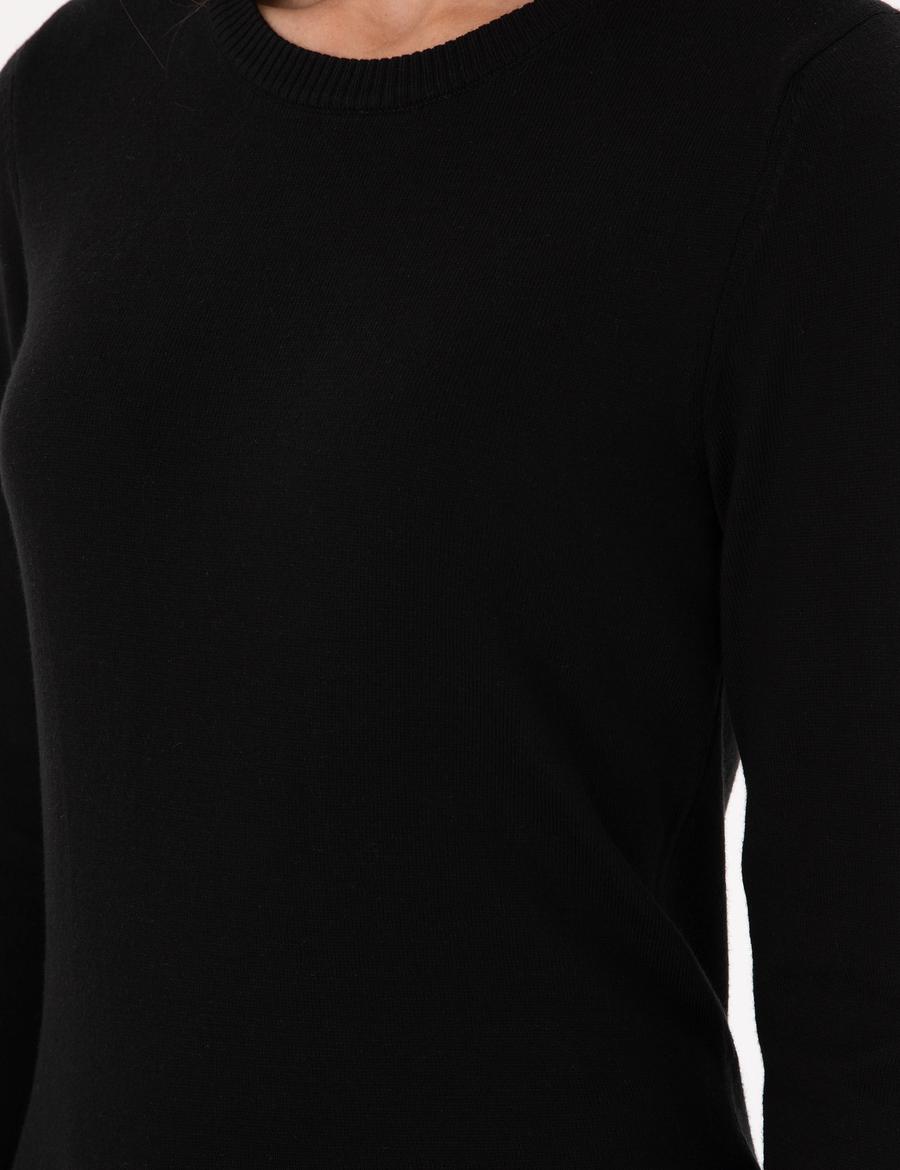 Siyah Slim Fit Basic Kazak