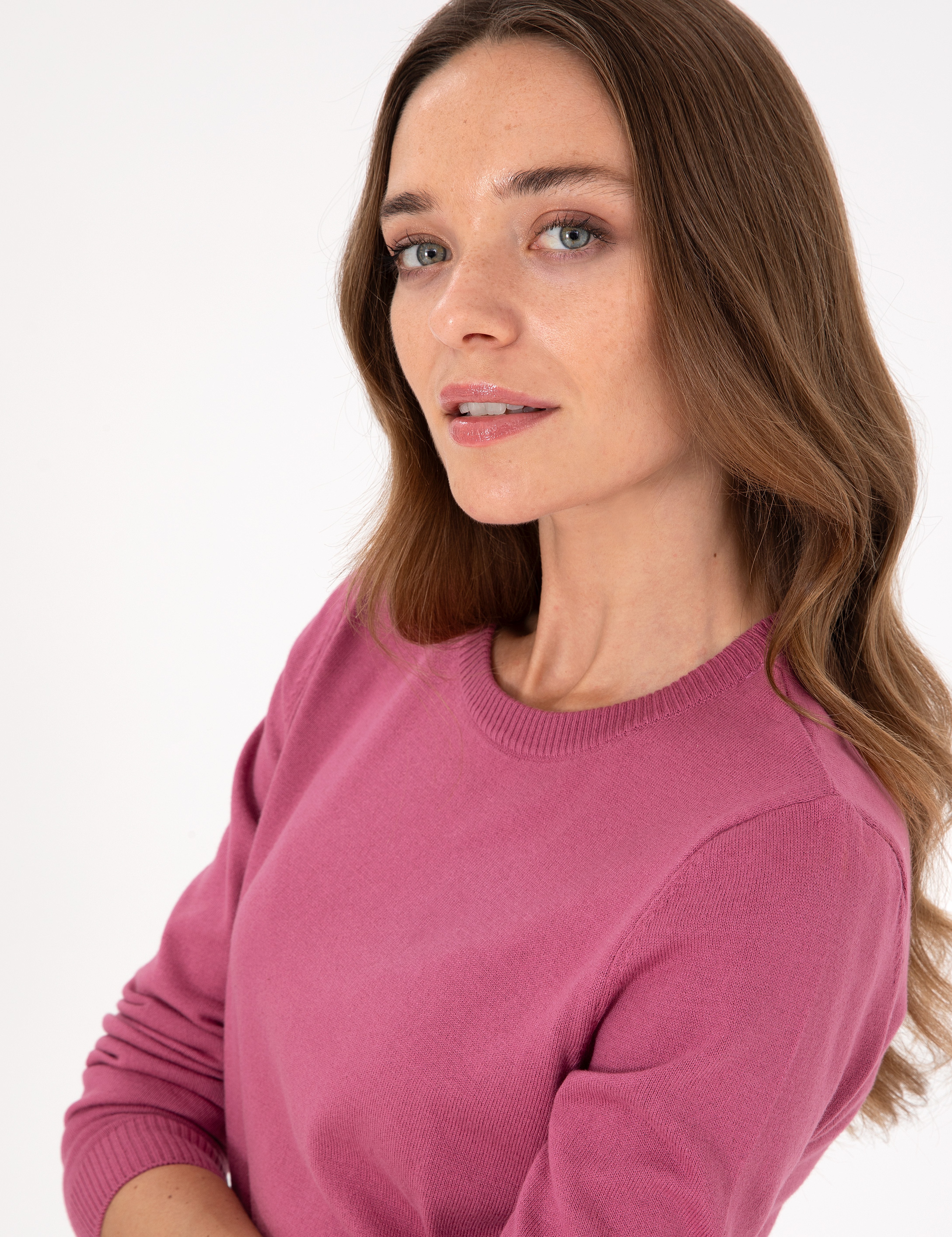 Gül Kurusu Slim Fit Basic Kazak - Image 2