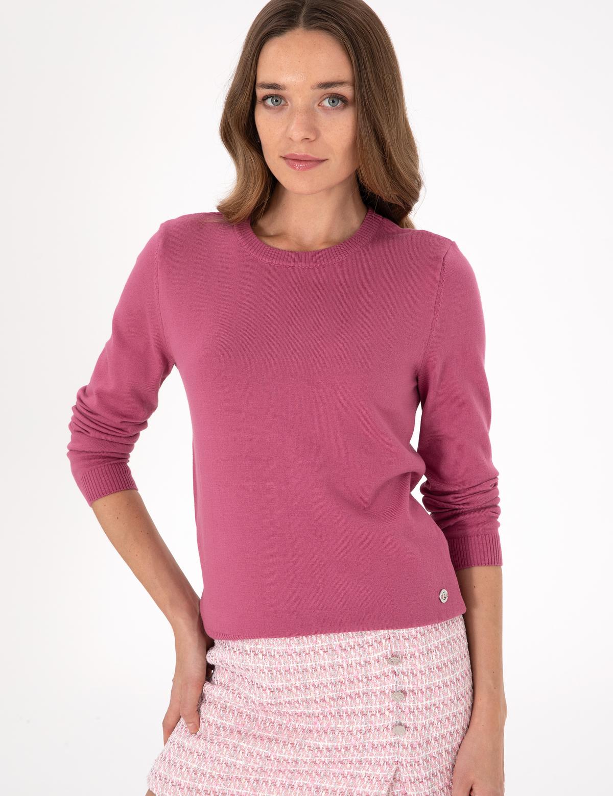 Gül Kurusu Slim Fit Basic Kazak - 50300769028