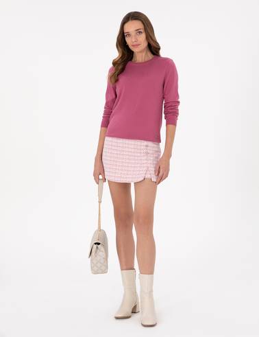 Gül Kurusu Slim Fit Basic Kazak