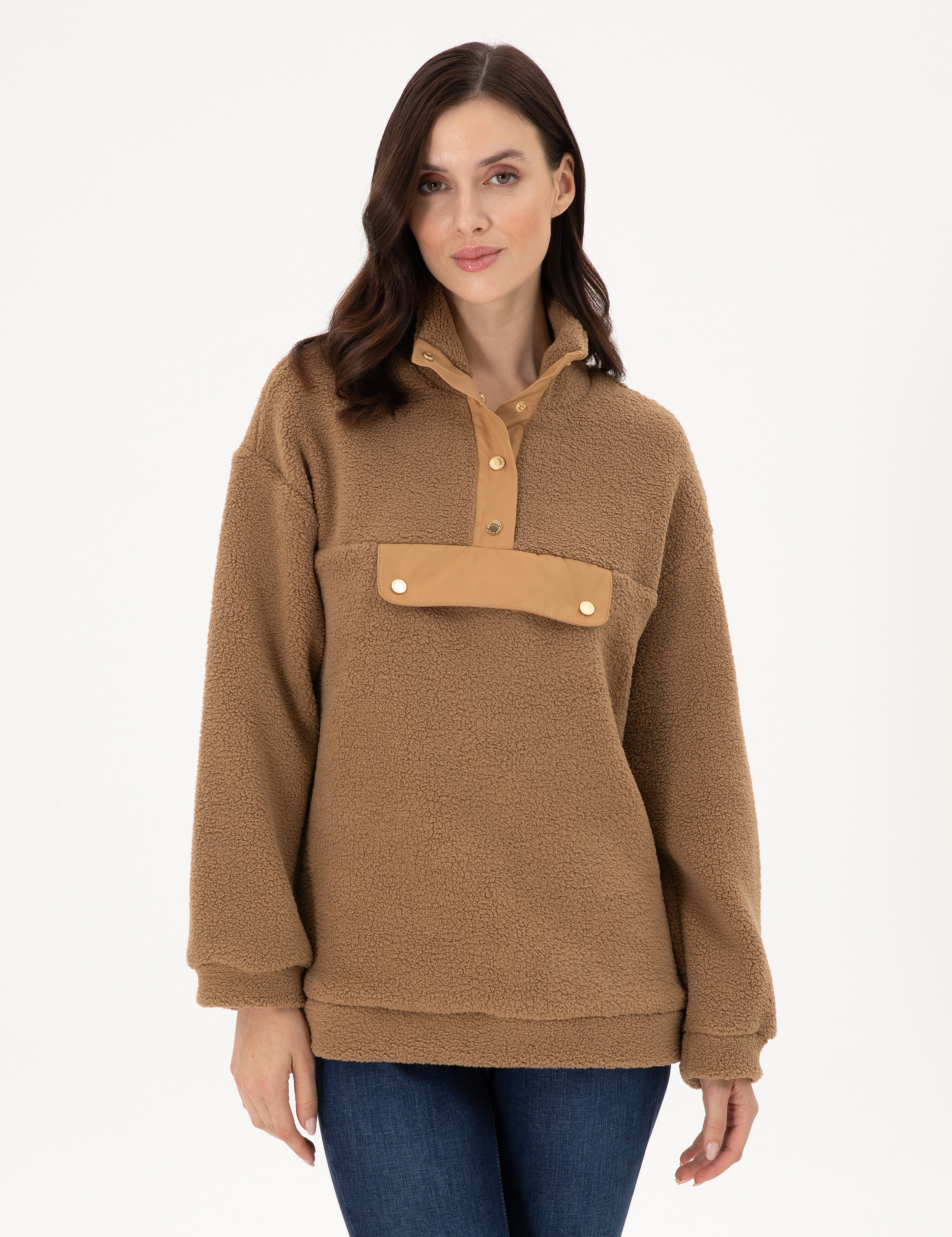 Camel Oversize Sweatshirt - Image 1