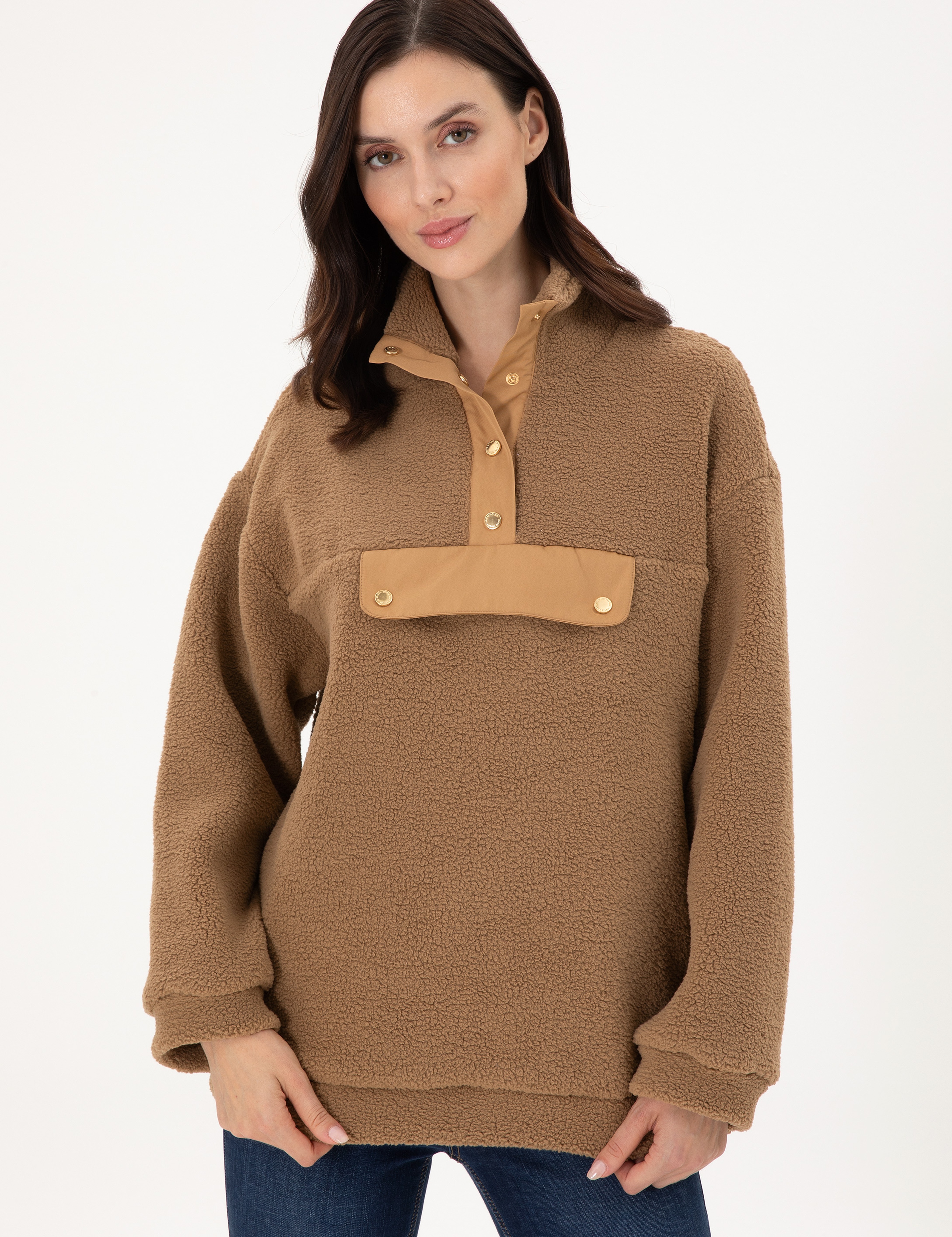 Camel Oversize Sweatshirt - Image 3