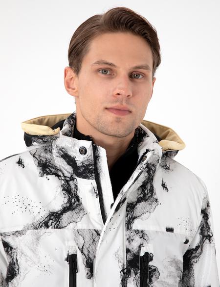 Beyaz Kapüşonlu Kar Montu - 50292676034