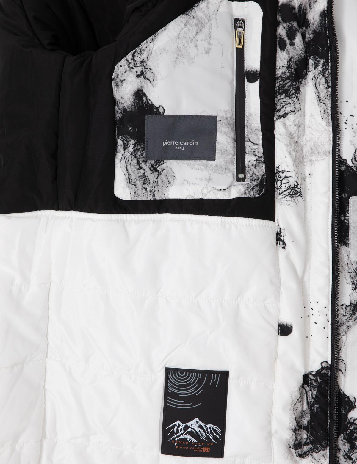 Beyaz Kapüşonlu Kar Montu - 50292676034