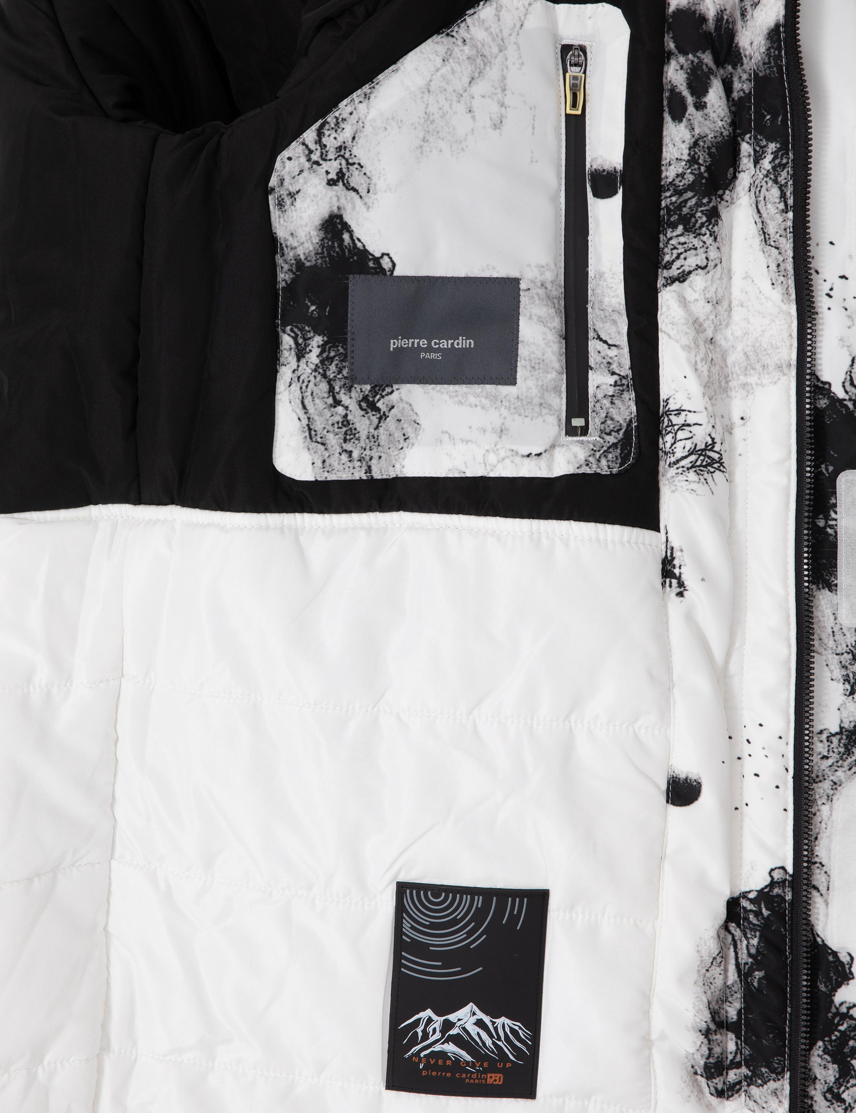 Beyaz Kapüşonlu Kar Montu