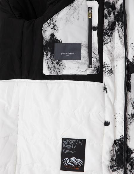 Beyaz Kapüşonlu Kar Montu - 50292676034