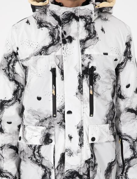 Beyaz Kapüşonlu Kar Montu - 50292676034