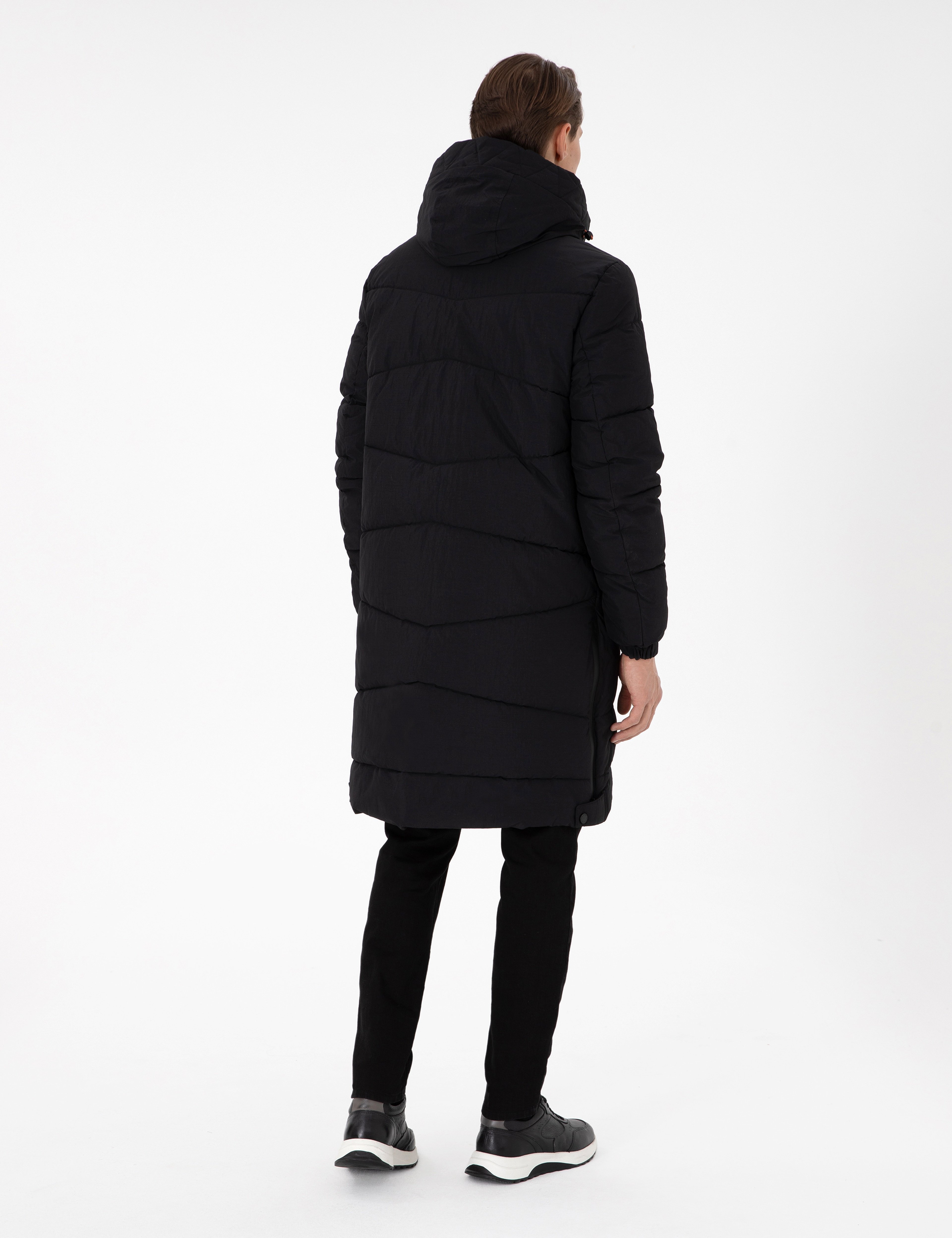 Siyah Regular Fit Kaban - Image 5