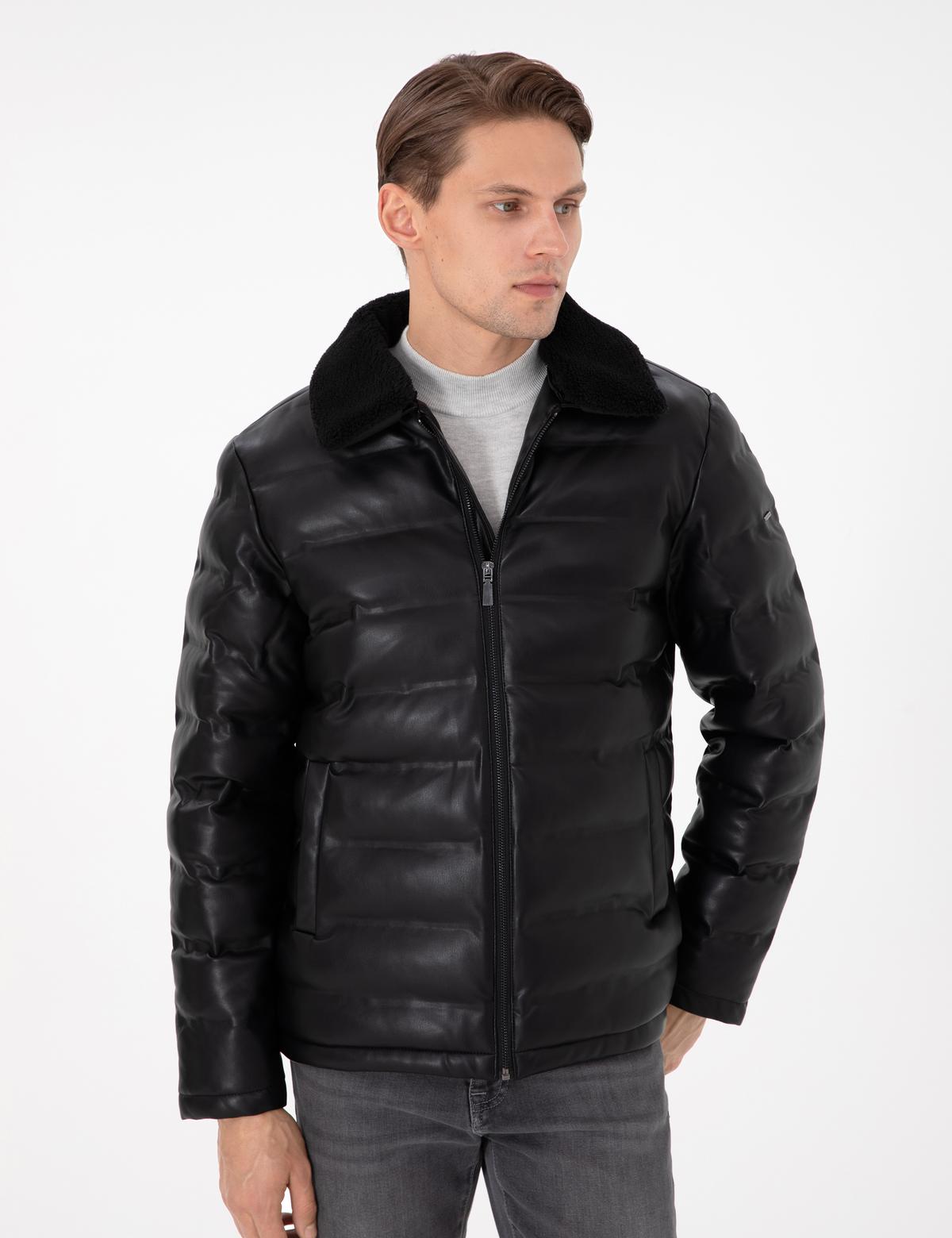 Siyah Suni Deri Mont - 50300555007