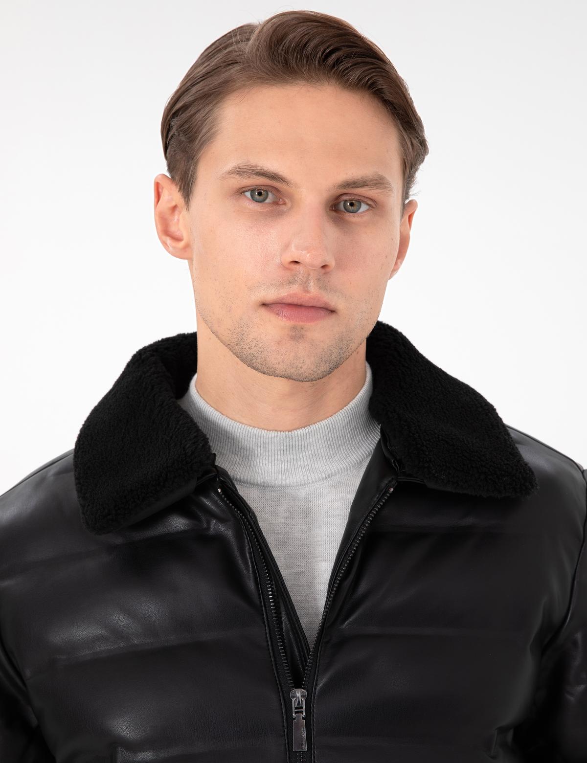 Siyah Suni Deri Mont - 50300555007