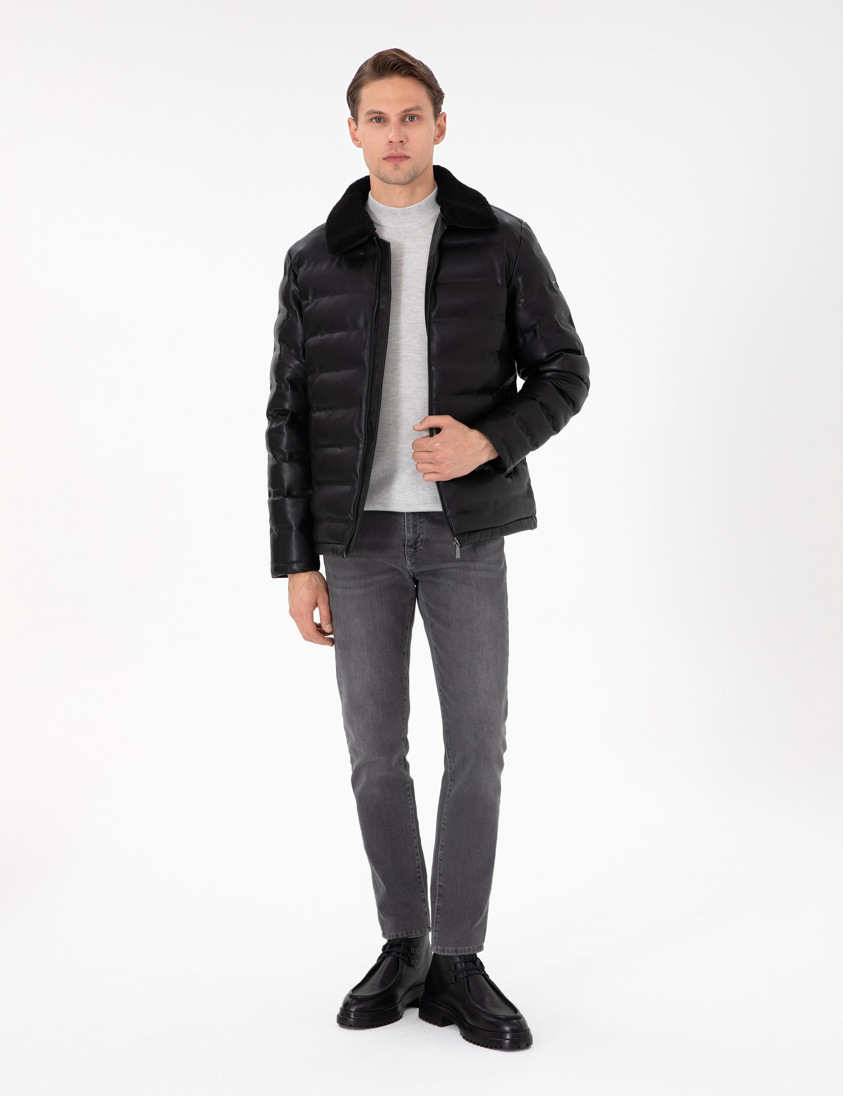 Siyah Suni Deri Mont