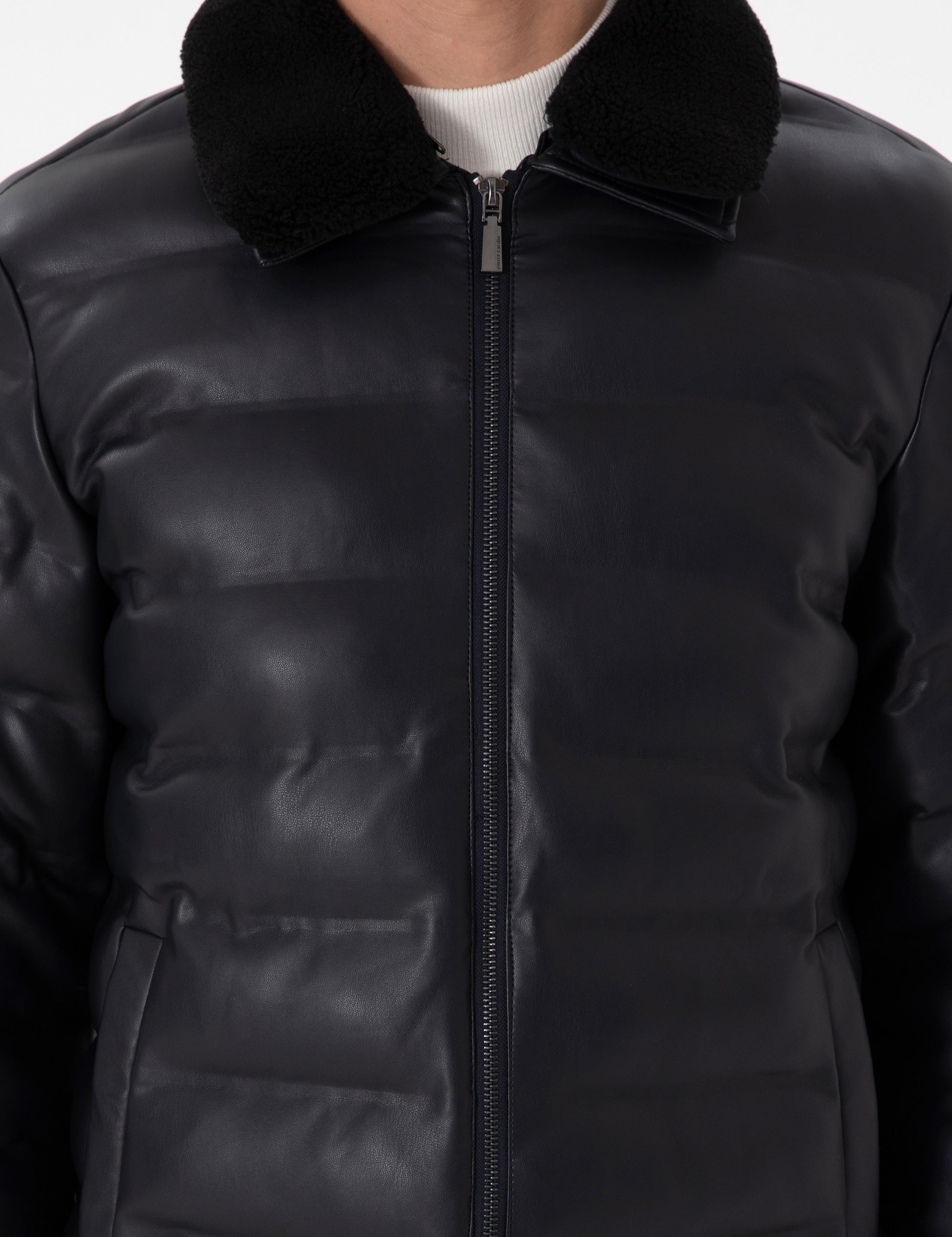 Lacivert Suni Deri Mont