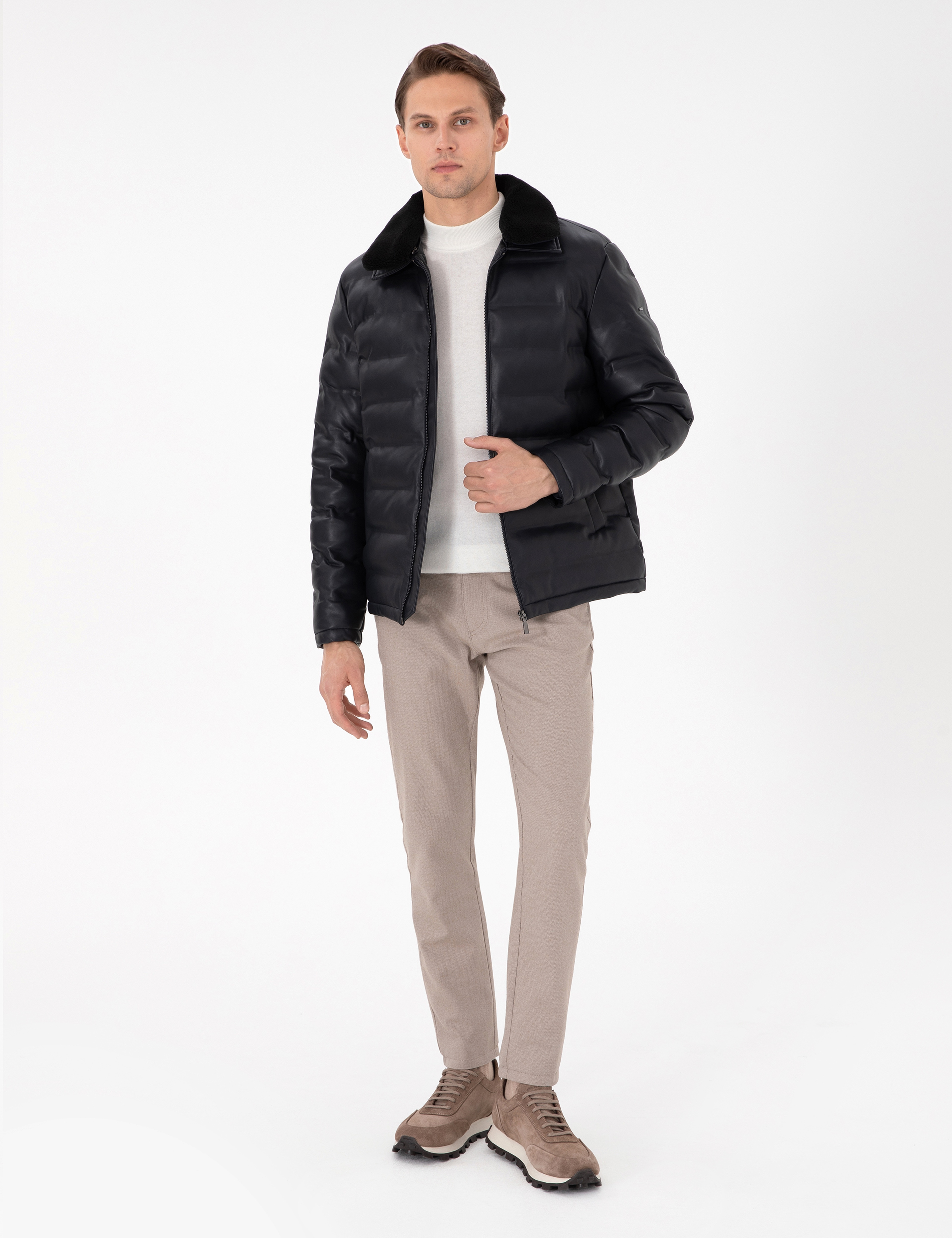Bej Slim Fit Kanvas Pantolon - Image 3