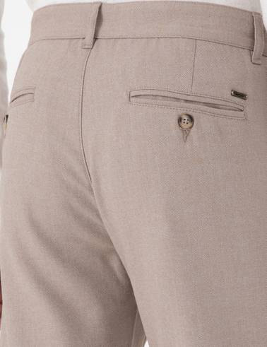 Bej Slim Fit Kanvas Pantolon