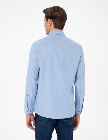 Açık Mavi Slim Fit Uzun Kollu Gömlek