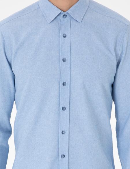 Açık Mavi Slim Fit Uzun Kollu Gömlek - 50298878007