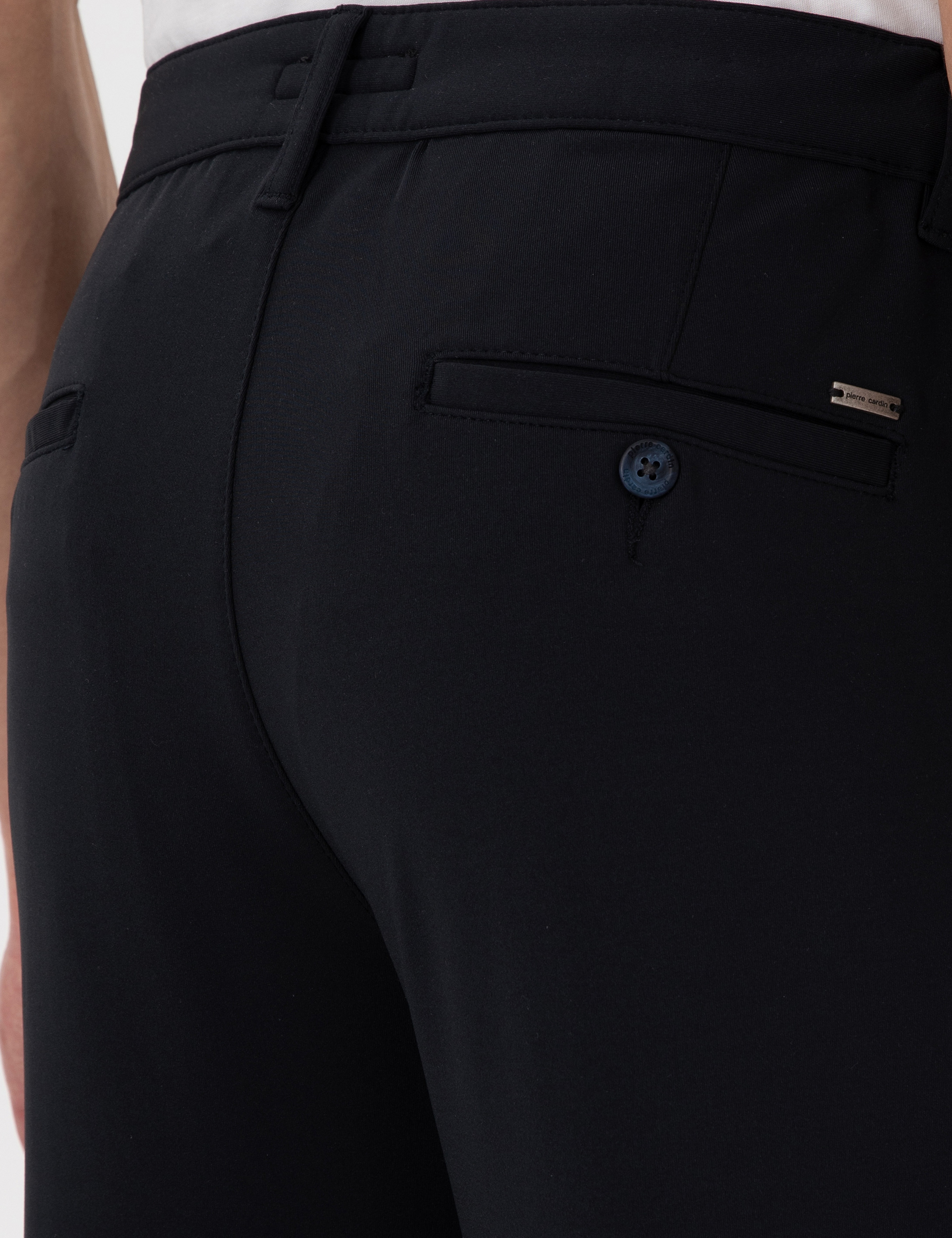 Lacivert Slim Esnek Jogger Fit Kanvas Pantolon