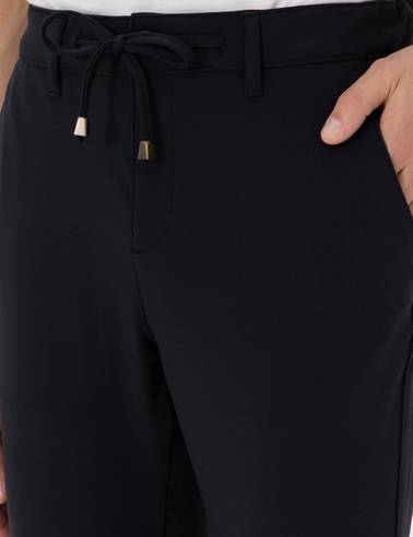 Lacivert Slim Esnek Jogger Fit Kanvas Pantolon