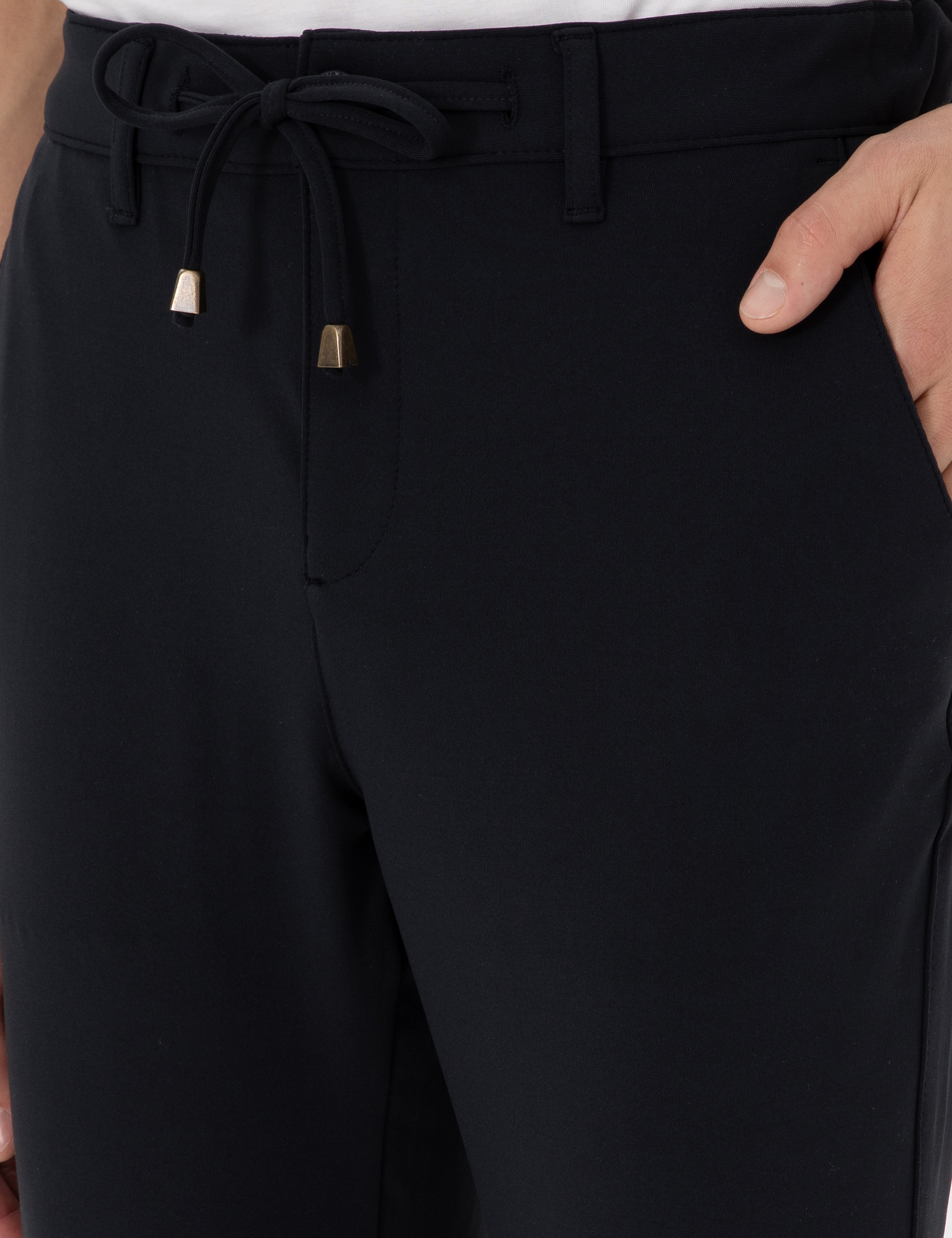 Lacivert Slim Esnek Jogger Fit Kanvas Pantolon - Image 5