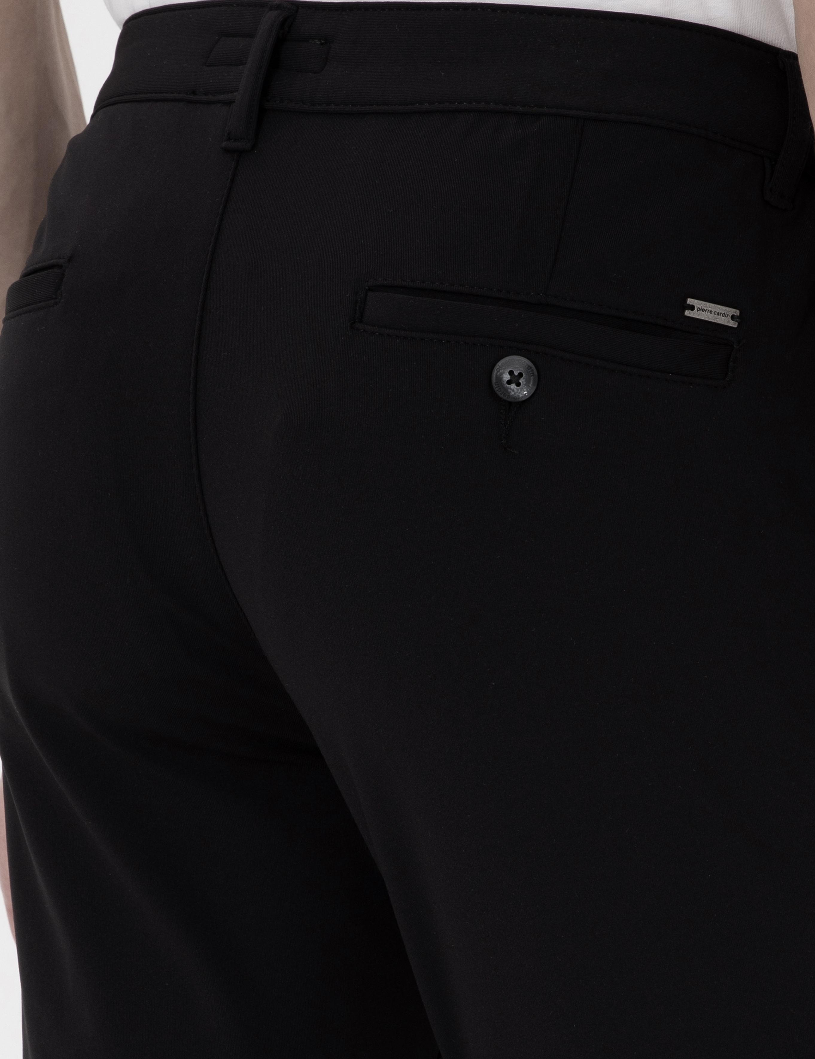 Siyah Slim Fit Esnek Jogger Kanvas Pantolon