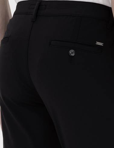 Siyah Slim Fit Esnek Jogger Kanvas Pantolon