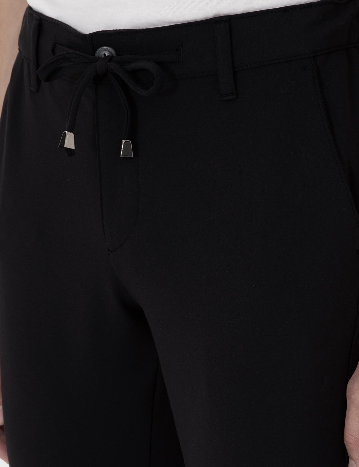 Siyah Slim Fit Esnek Jogger Kanvas Pantolon - 50307954112