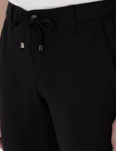 Siyah Slim Fit Esnek Jogger Kanvas Pantolon