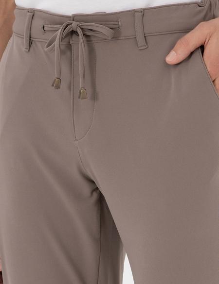 Bej Slim Fit Esnek Jogger Kanvas Pantolon - 50307954256
