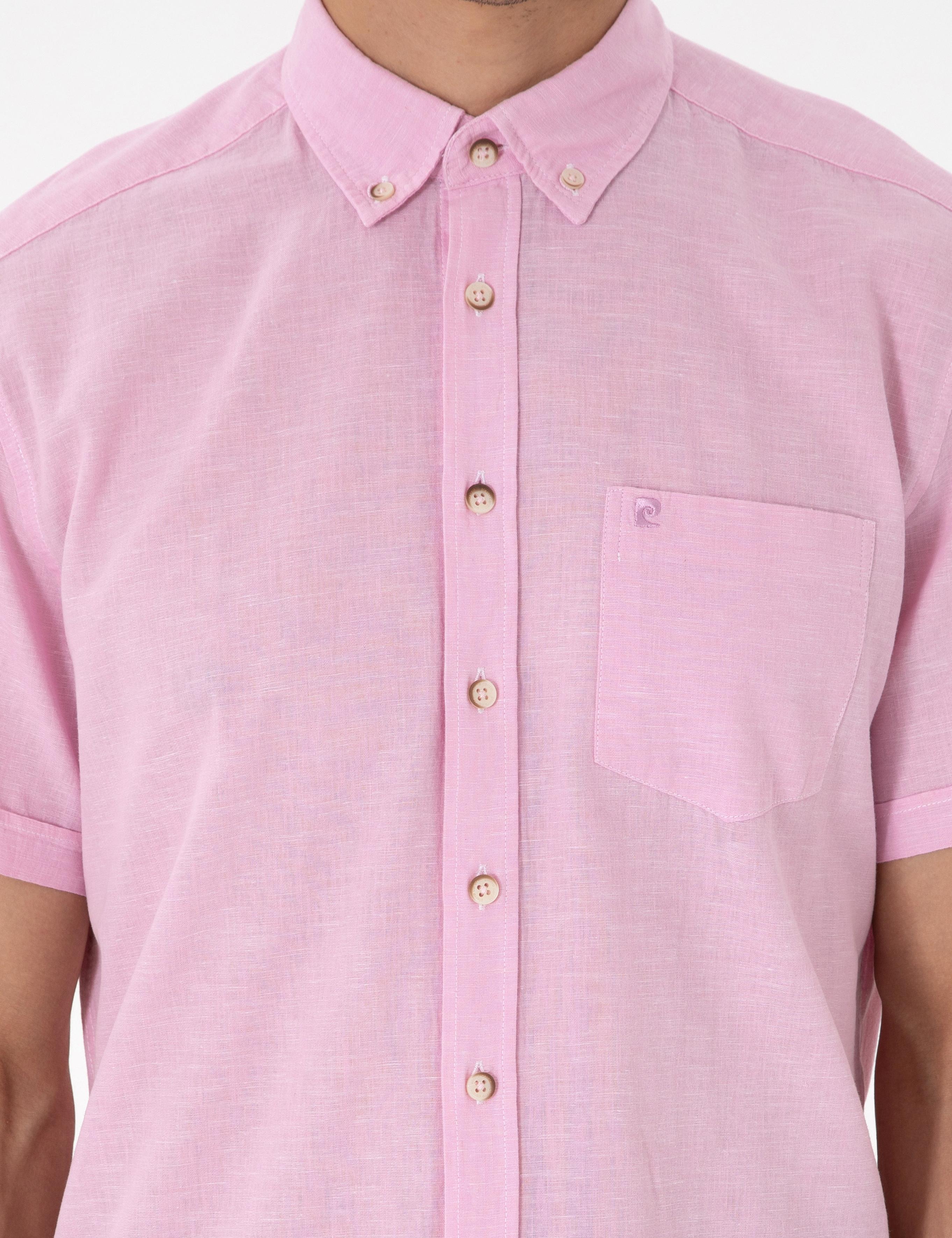 Pembe Regular Fit Kısa Kollu Gömlek