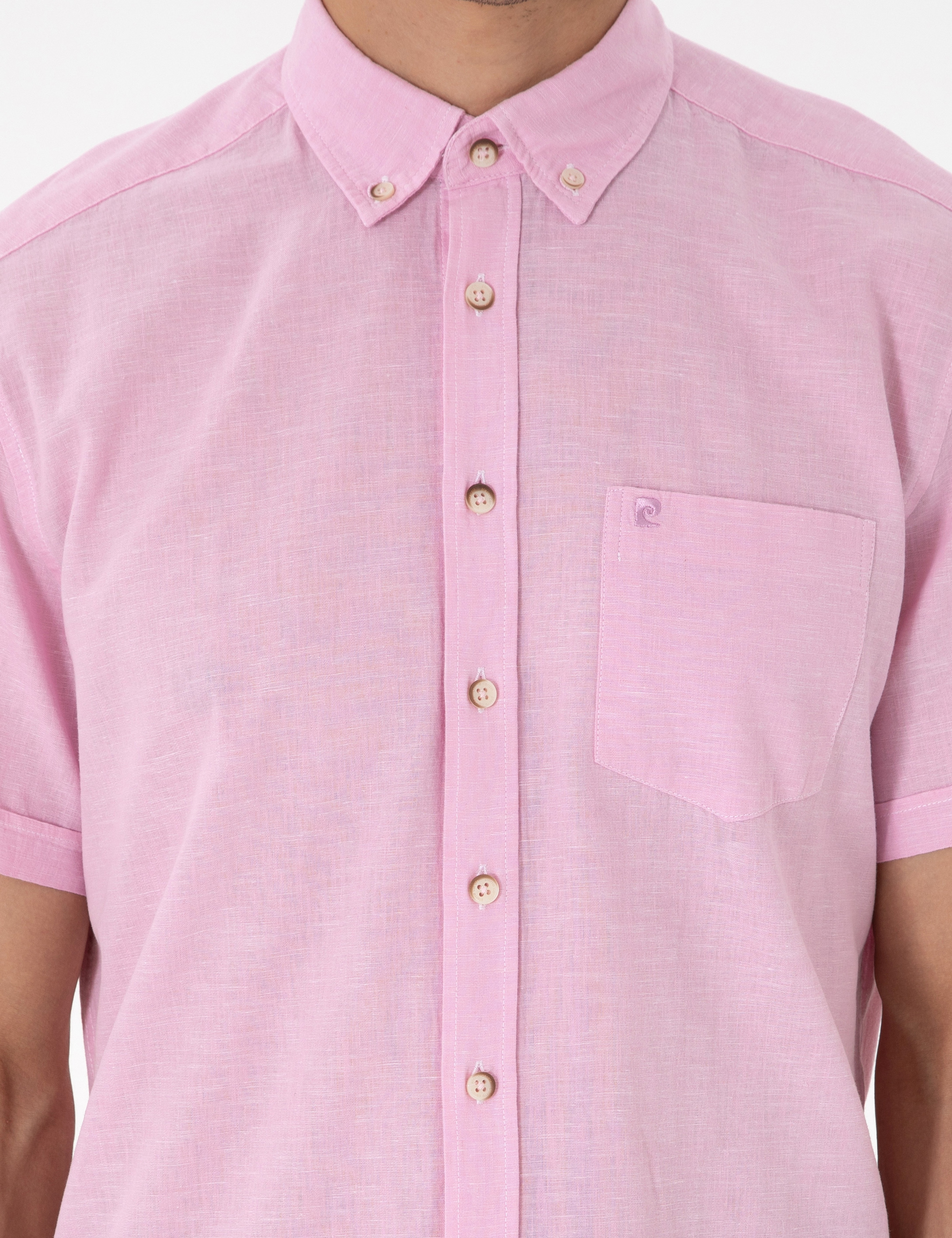 Pembe Regular Fit Kısa Kollu Gömlek