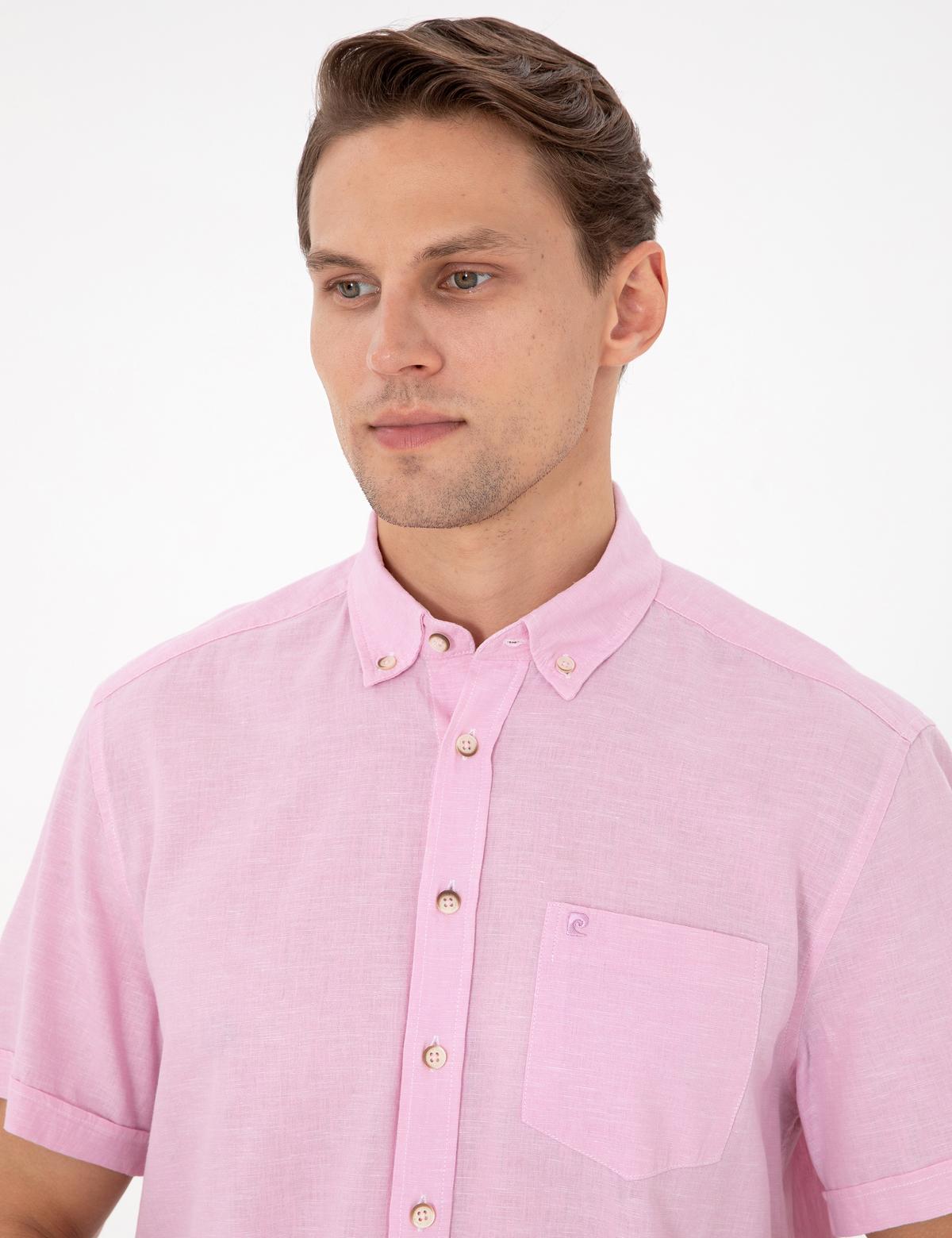 Pembe Regular Fit Kısa Kollu Gömlek - 50265118032