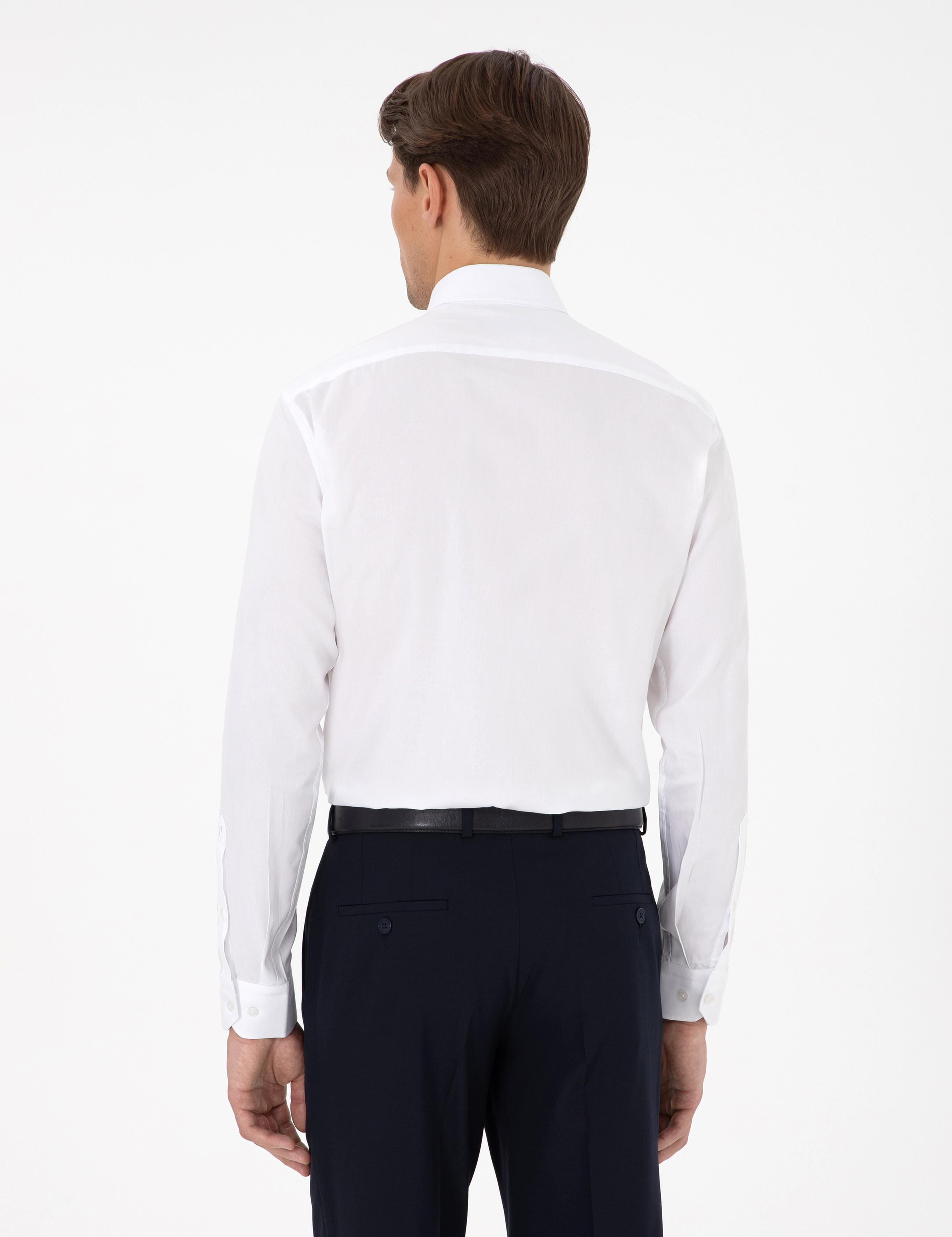 Beyaz Slim Fit Smokin Gömlek