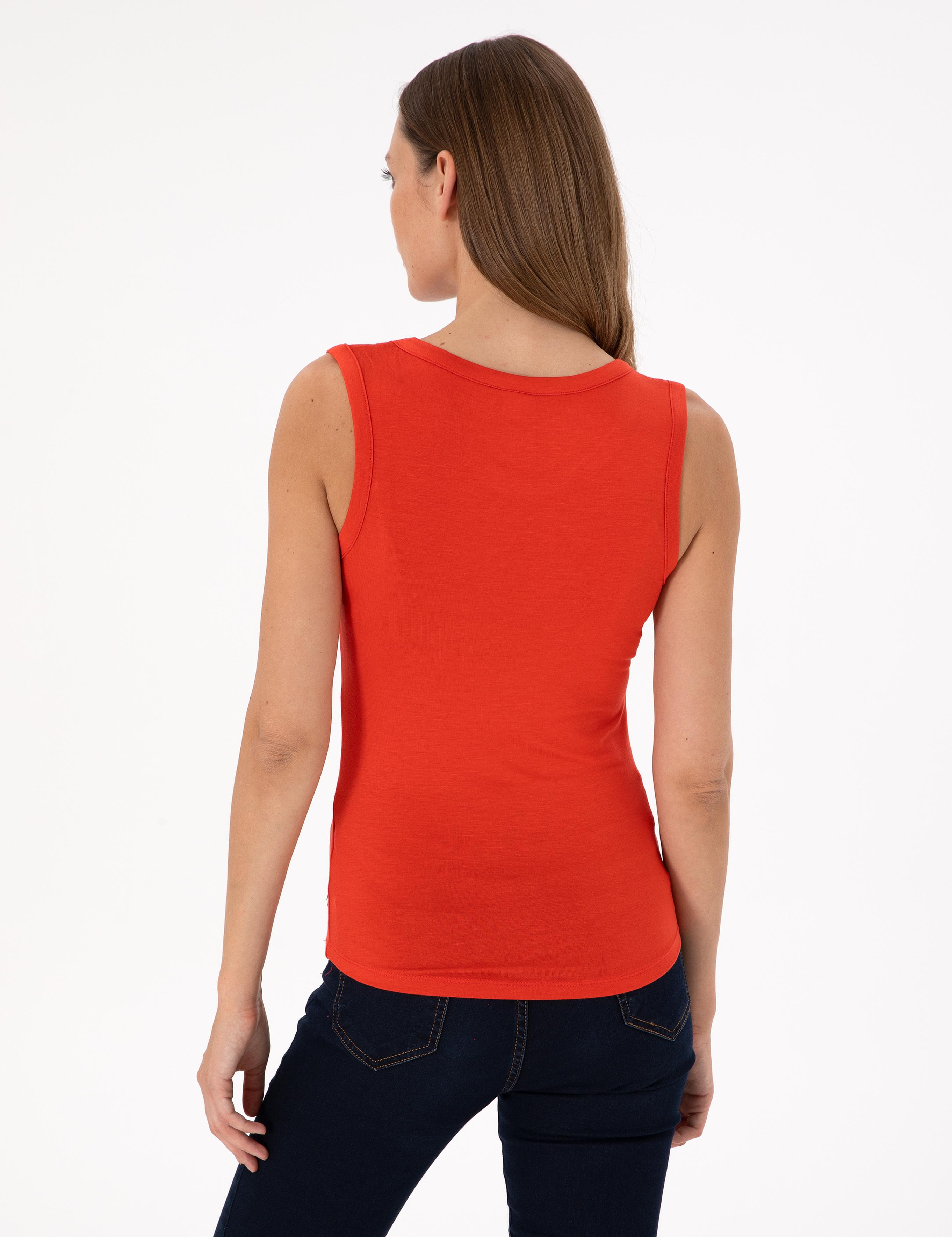 Nar Çiçeği Slim Fit Örme Bluz