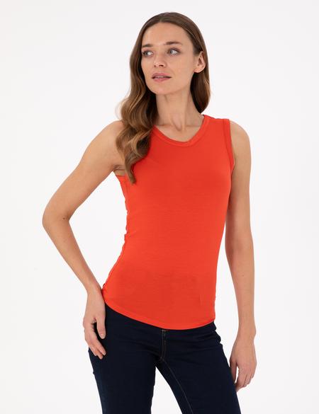 Nar Çiçeği Slim Fit Örme Bluz - 50294053021