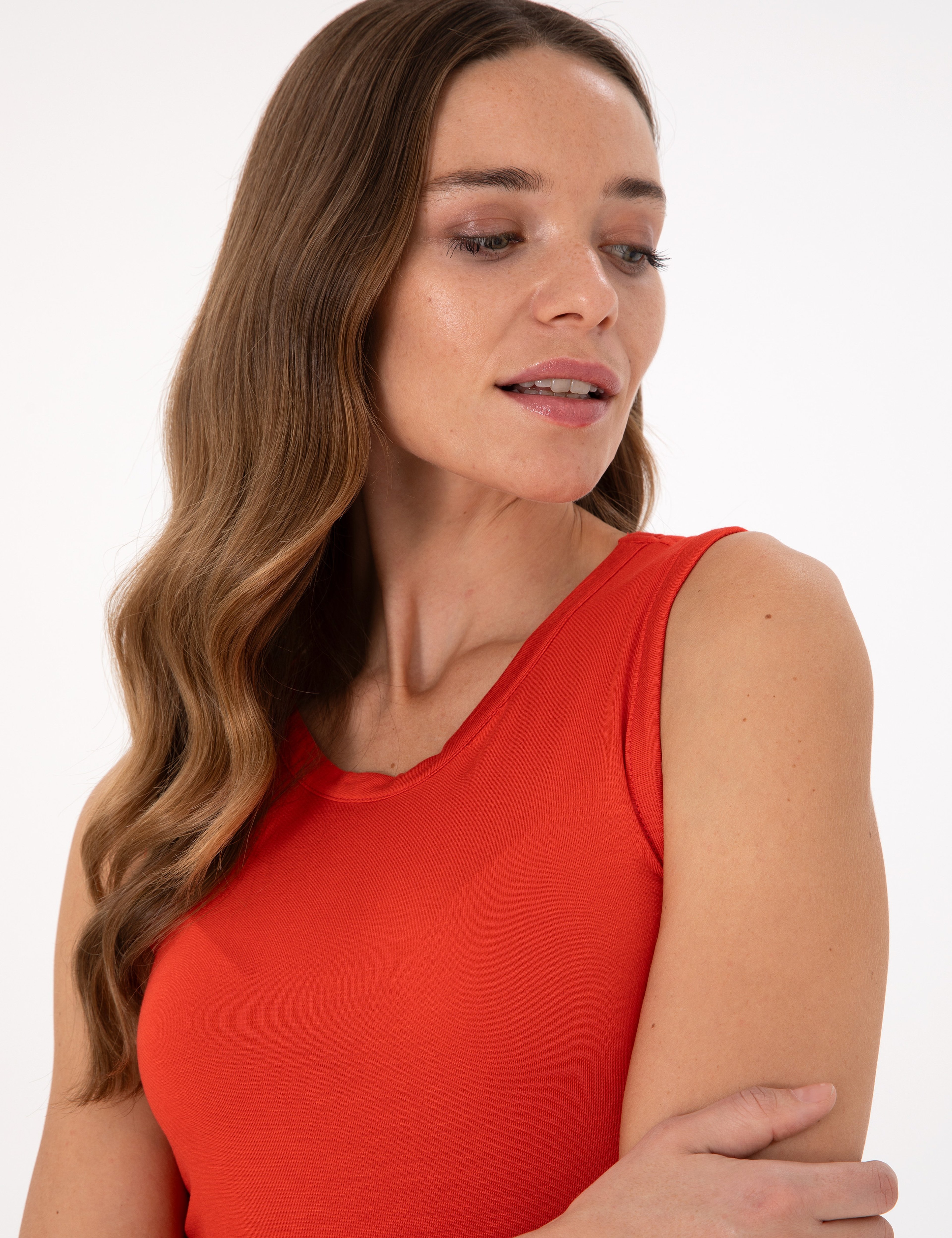 Nar Çiçeği Slim Fit Örme Bluz - Image 2