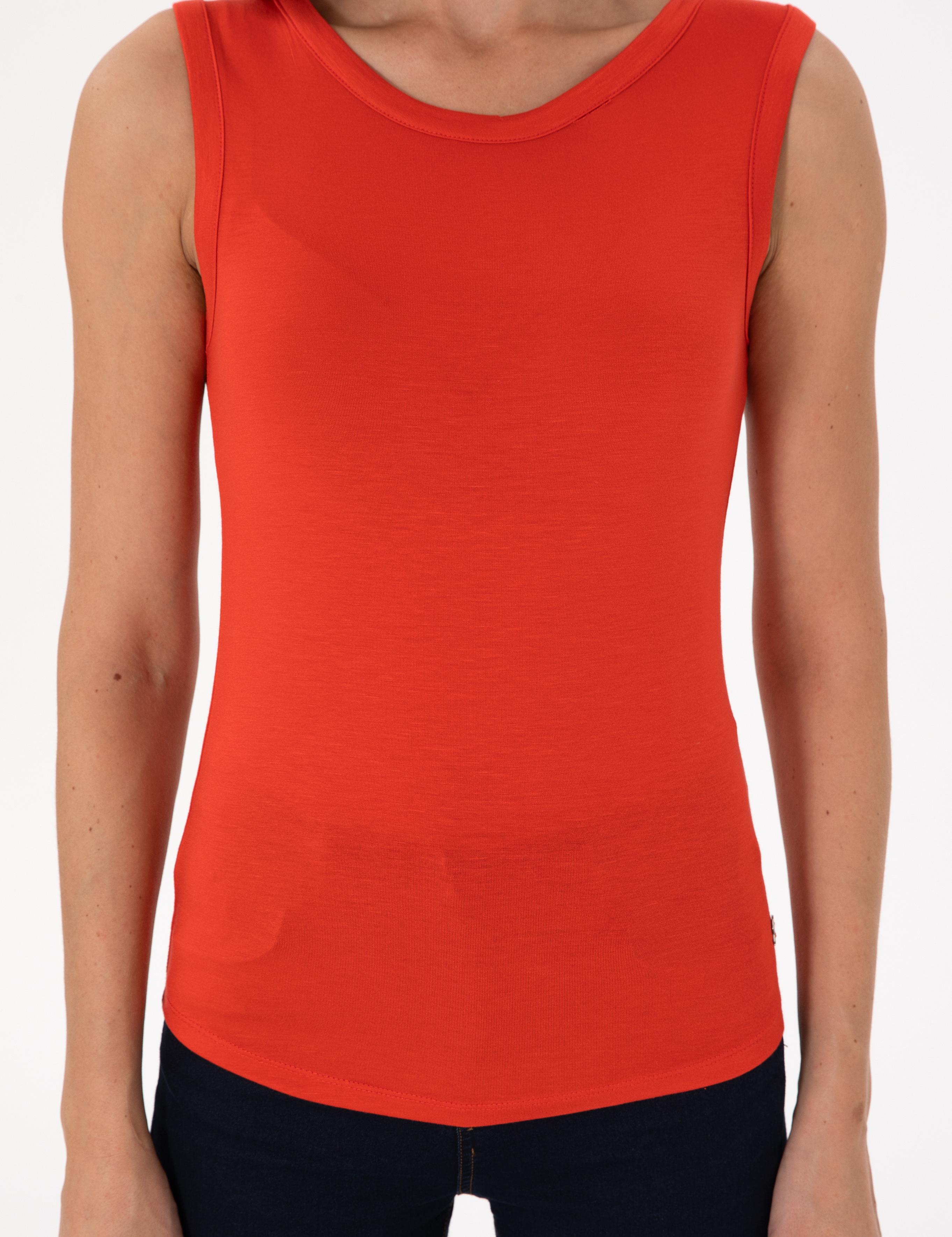 Nar Çiçeği Slim Fit Örme Bluz