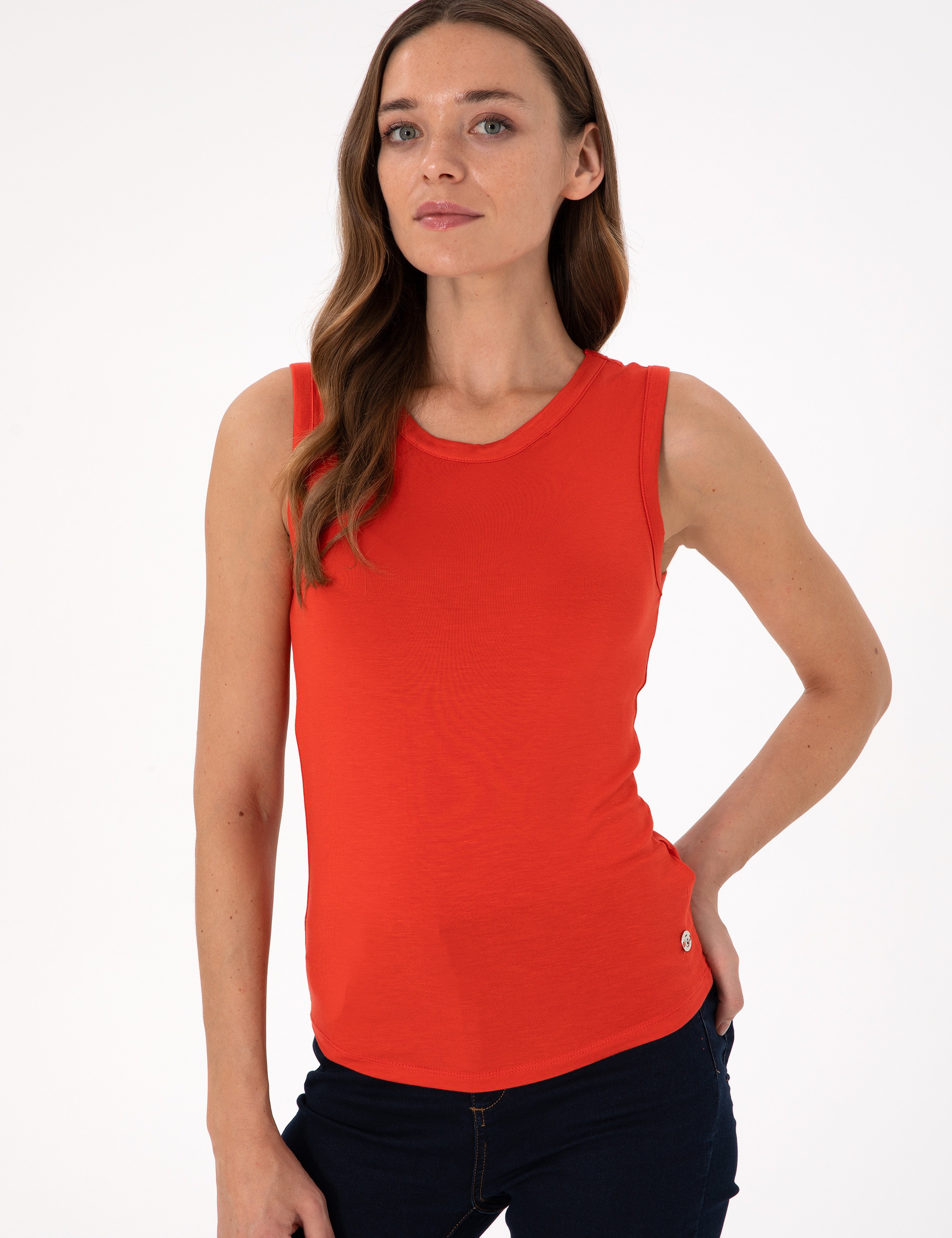 Nar Çiçeği Slim Fit Örme Bluz - Image 3