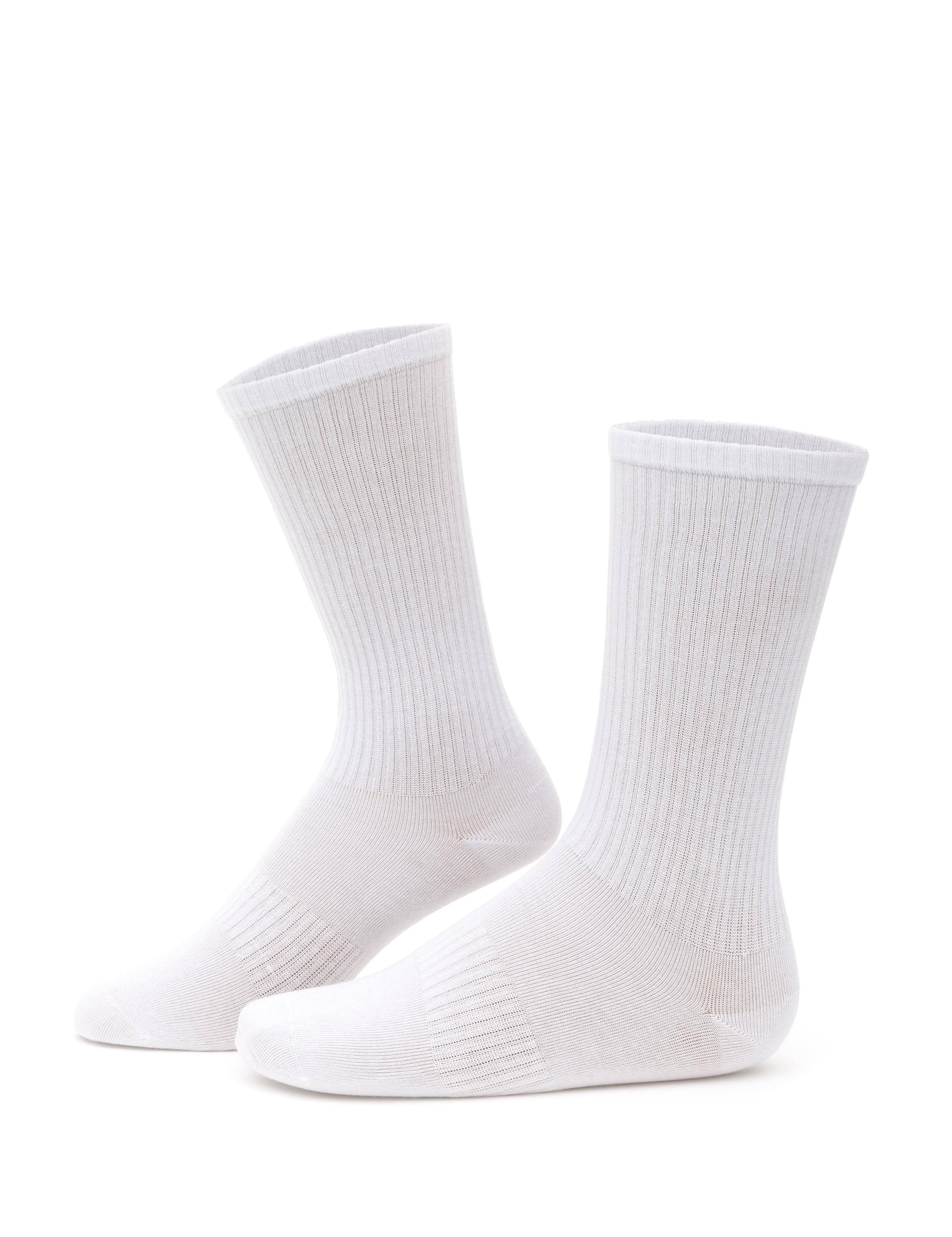 Erkek Pamuk Karışımlı Beyaz Soket Desenli Çorap