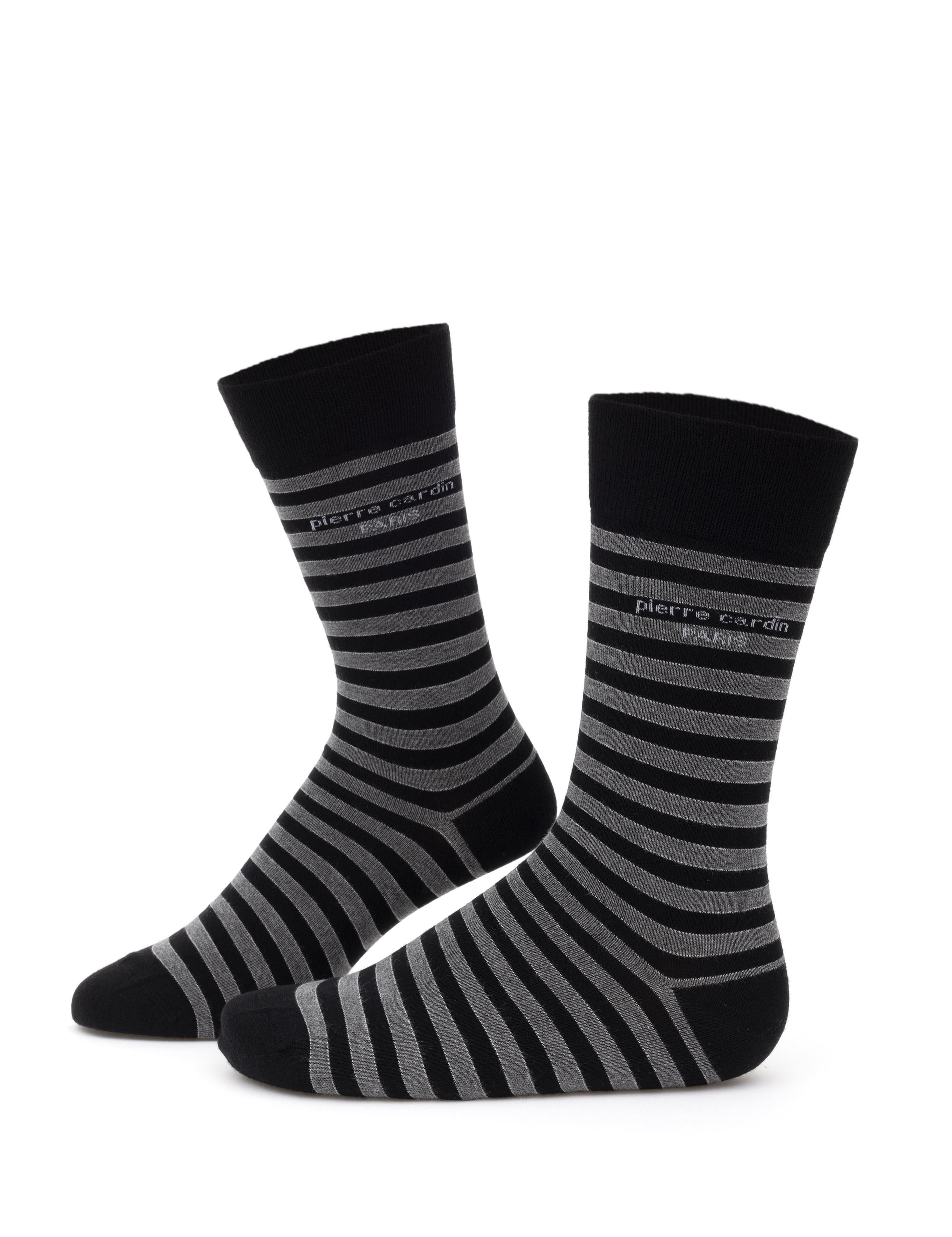 Erkek Bambu Karışımlı Siyah Soket Desenli Çorap