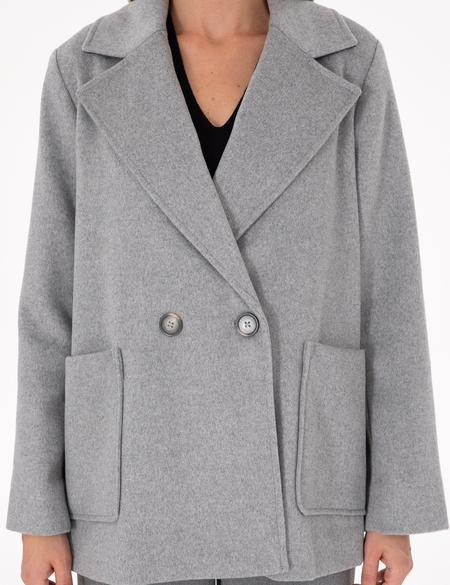 Gri Comfort Fit Kaşe Kaban - 50296074005