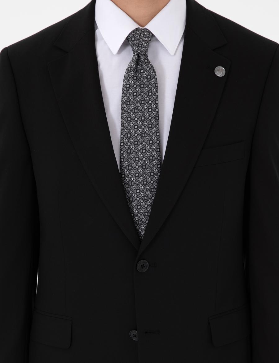 Siyah Slim Fit Takım Elbise