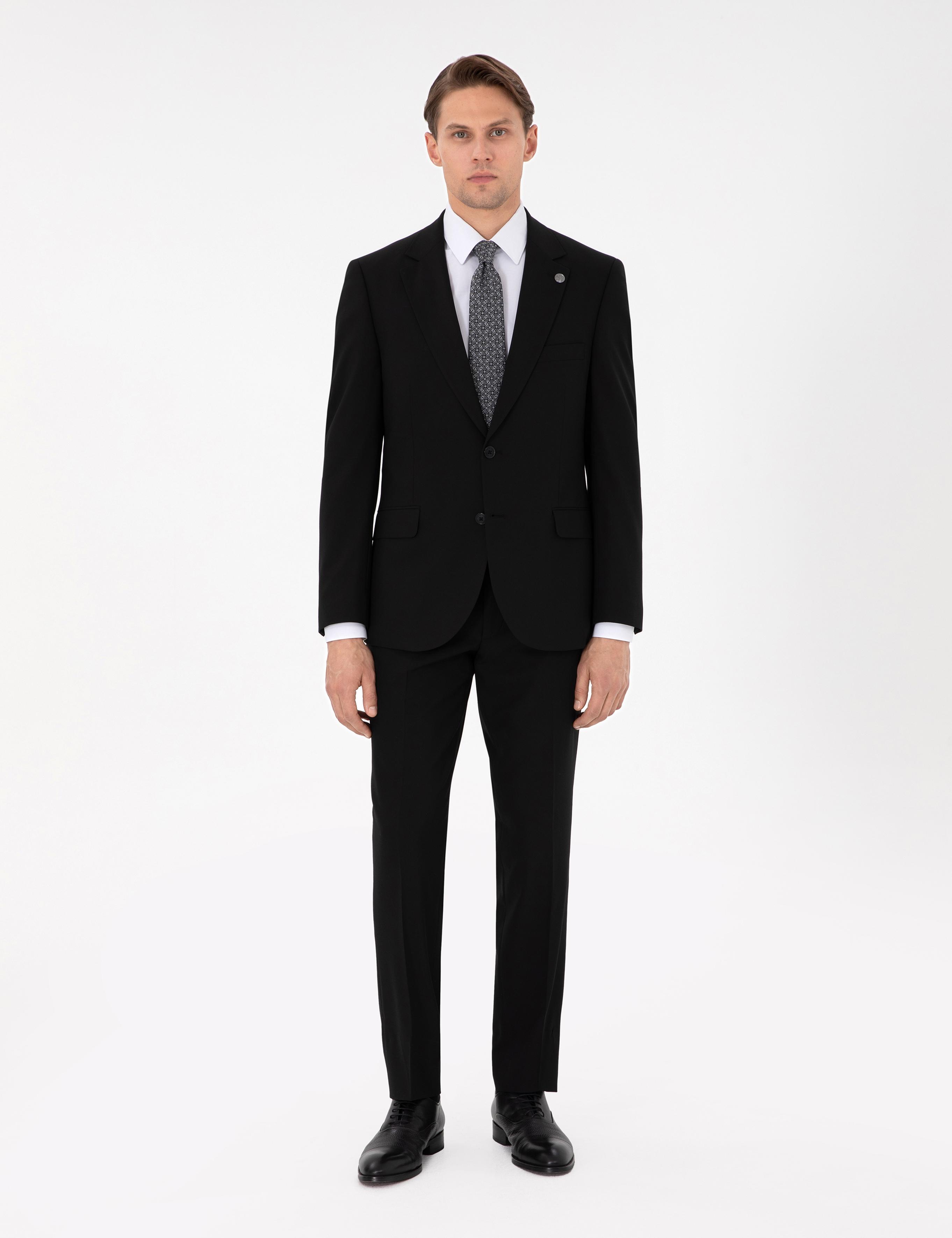 Siyah Slim Fit Takım Elbise