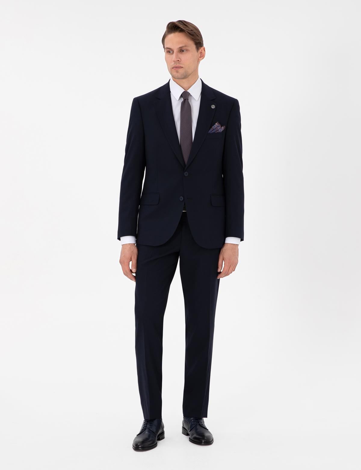 Lacivert Slim Fit Takım Elbise