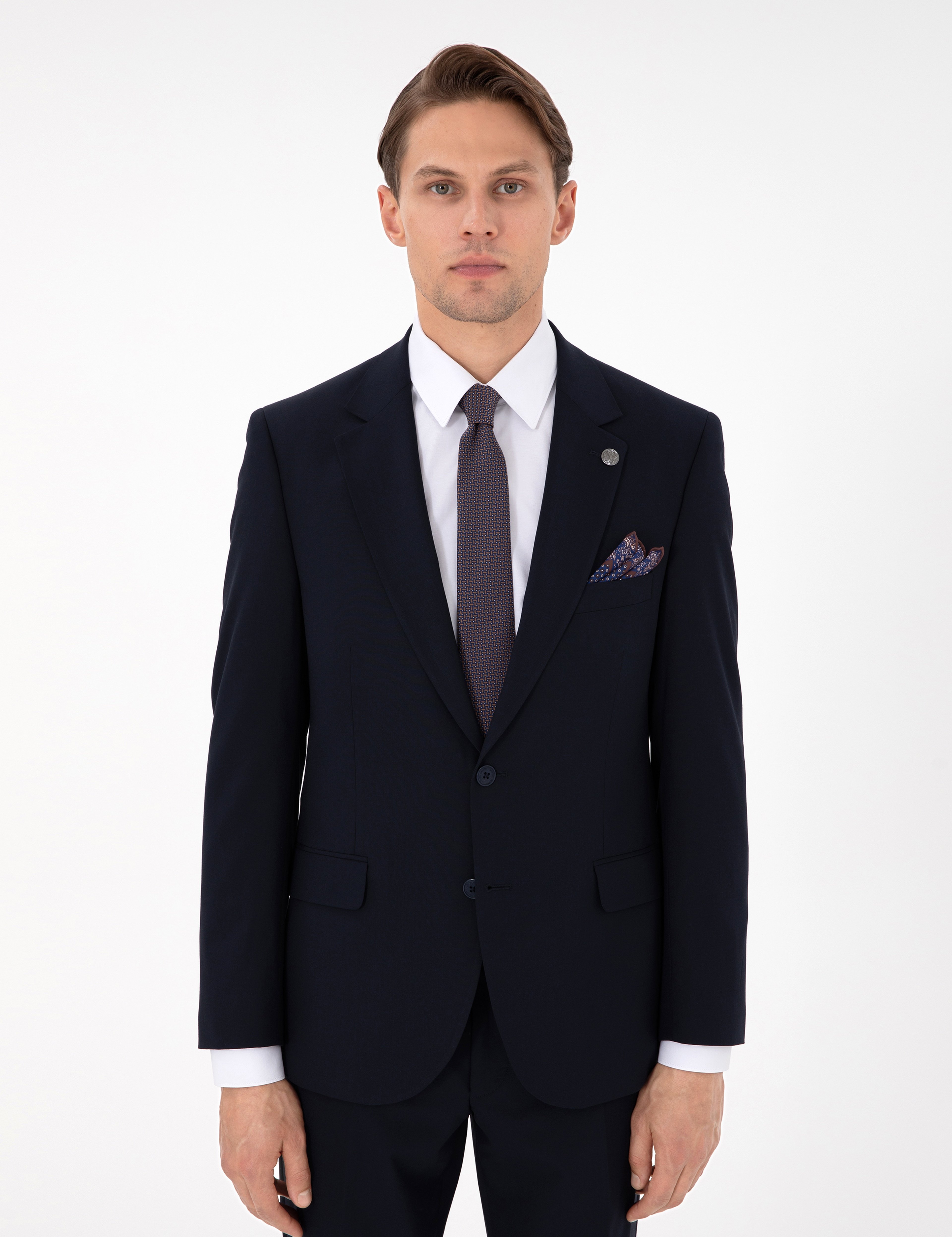 Lacivert Slim Fit Takım Elbise - Image 3