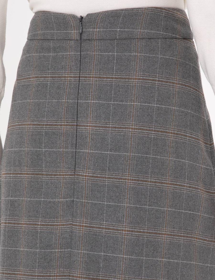 Gri A Kesim Dokuma Etek