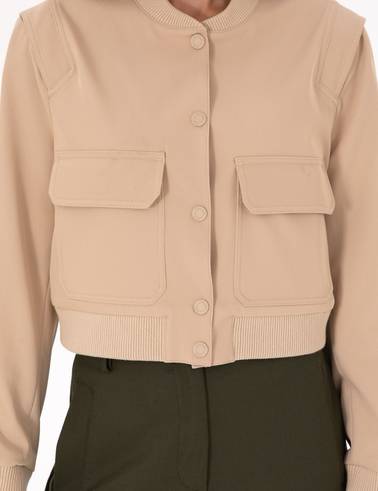 Bej Crop Top Ceket