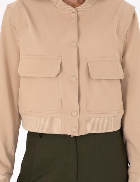 Bej Crop Top Ceket - 50290807019