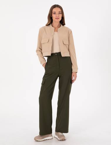 Bej Crop Top Ceket